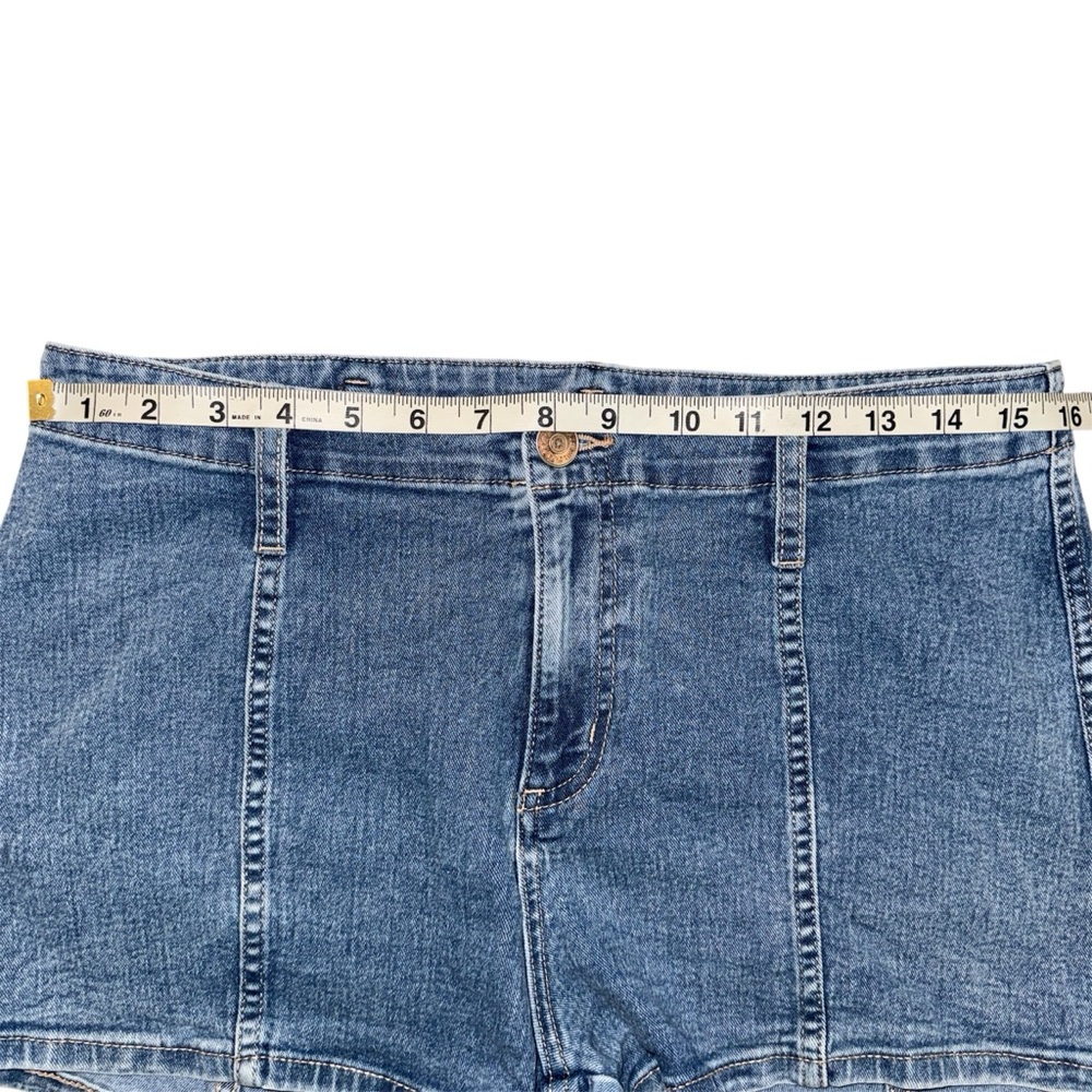 Wild Fable Denim Shorts Womens 8 Super High Rise Seamed Blue Jean Shorts Medium - Picture 3 of 5